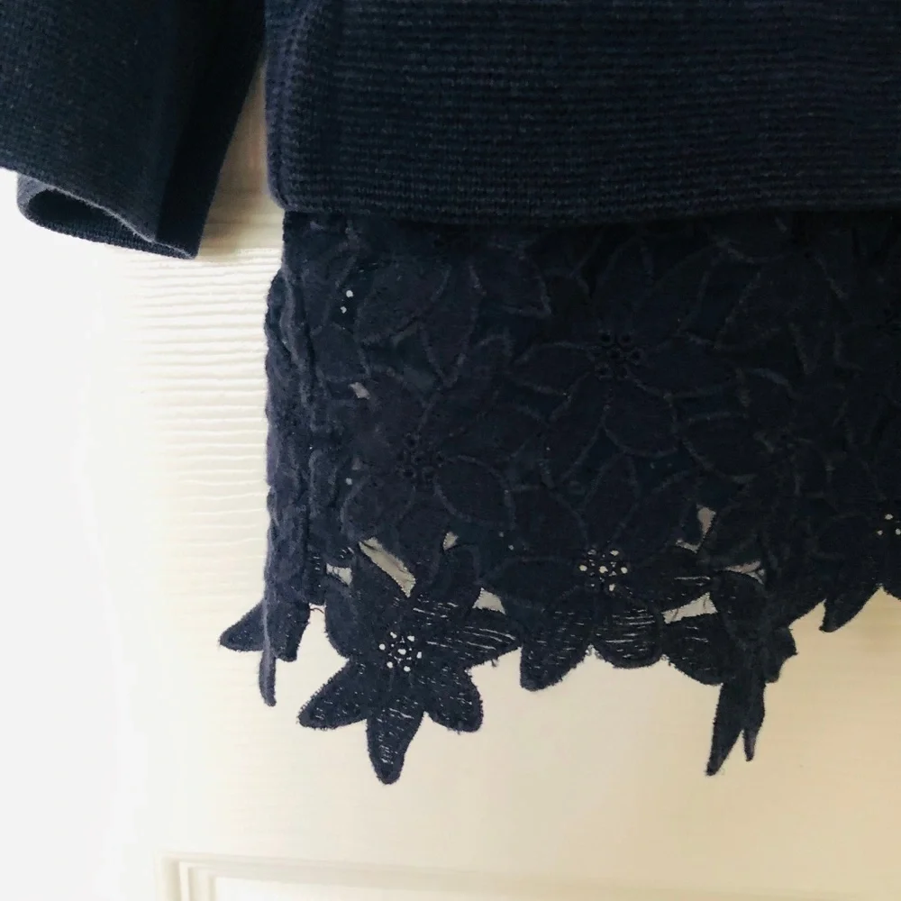J. CREW - 3/4 Sleeve Sweater - Dark Navy - XS